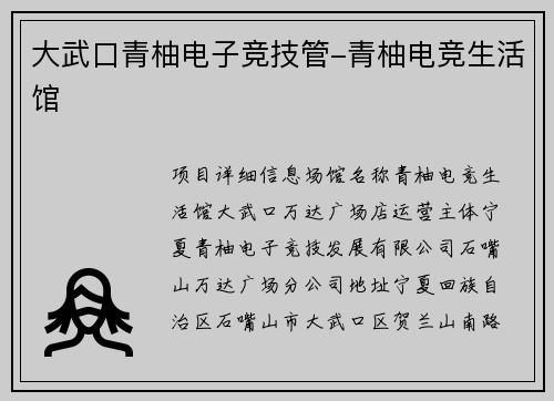 大武口青柚电子竞技管-青柚电竞生活馆